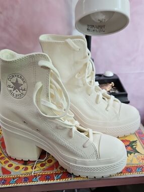 Converse Cream Platform Chuck Taylor High-Heel Boots